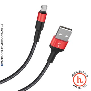 CÁP SẠC NHANH MICRO-USB HOCO X26 2A DÂY DÙ CHO ANDROID SAMSUNG XIAOMI - DÀI 1M - MÀU ĐEN/ VÀNG/ ĐỎ 28K [PHỤ KIỆN HOCO]