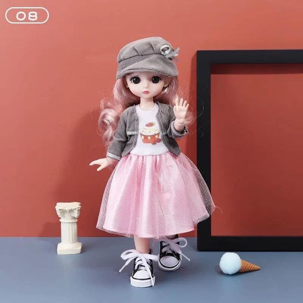 Búp bê bé gái xinh xắn 18 khớp có quần áo kèm phụ kiên (cao 30cm)