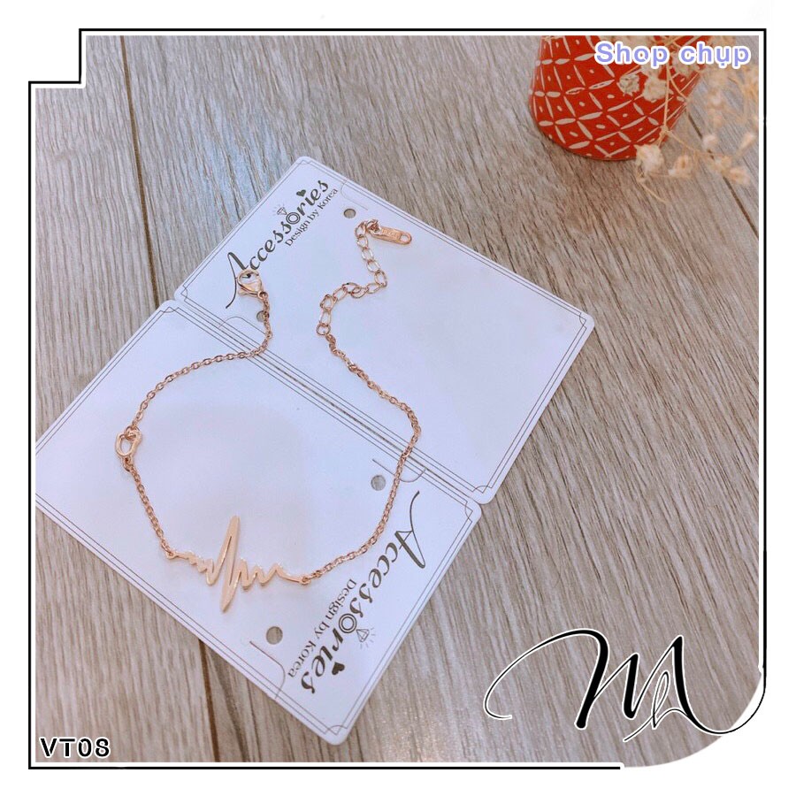 Lắc tay nữ nhịp tim phong cách Hàn Quốc Titan không gỉ - VT08