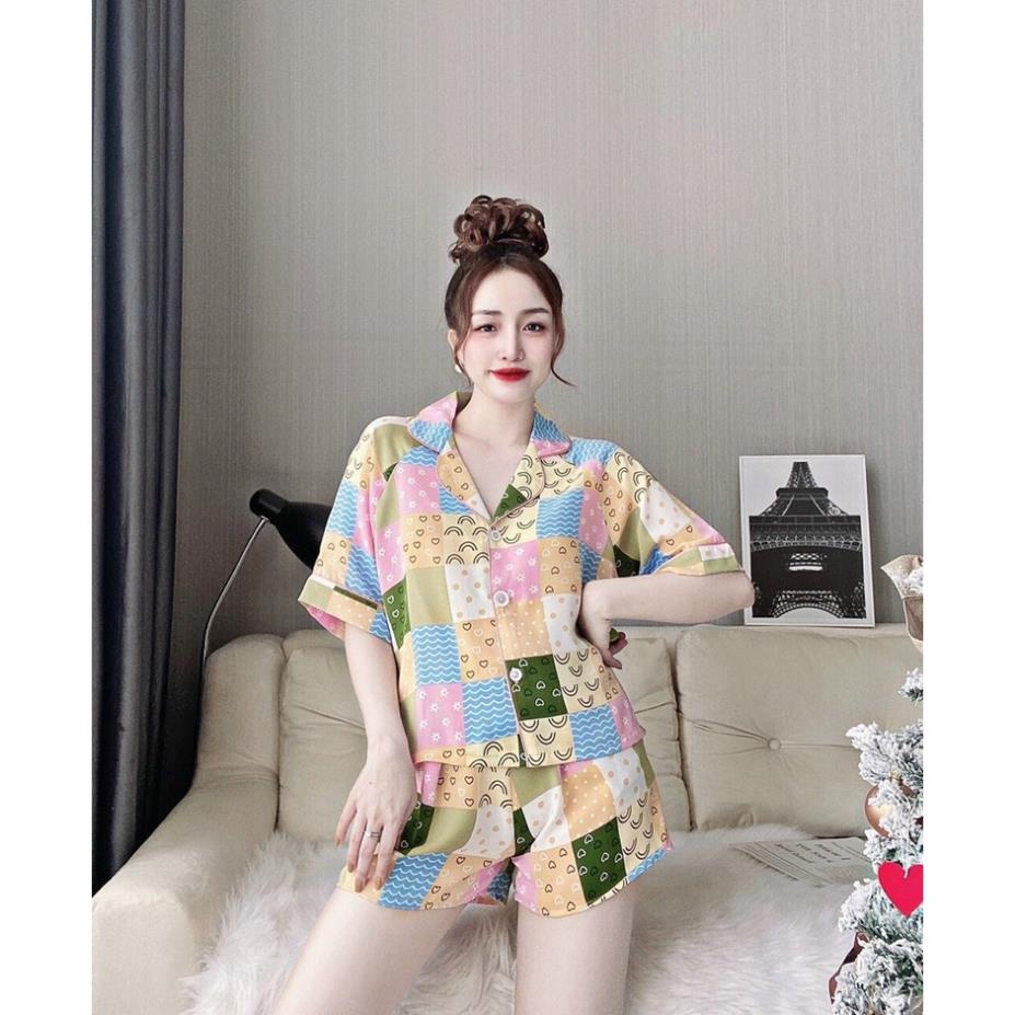 Đồ Bộ Mặc Nhà LATO Đồ Pijama Nữ Ngắn Tay Đẹp Thời Trang Dễ Thương Vải Lụa Cao Cấp Quần Short Đùi Dưới 60kg | BigBuy360 - bigbuy360.vn
