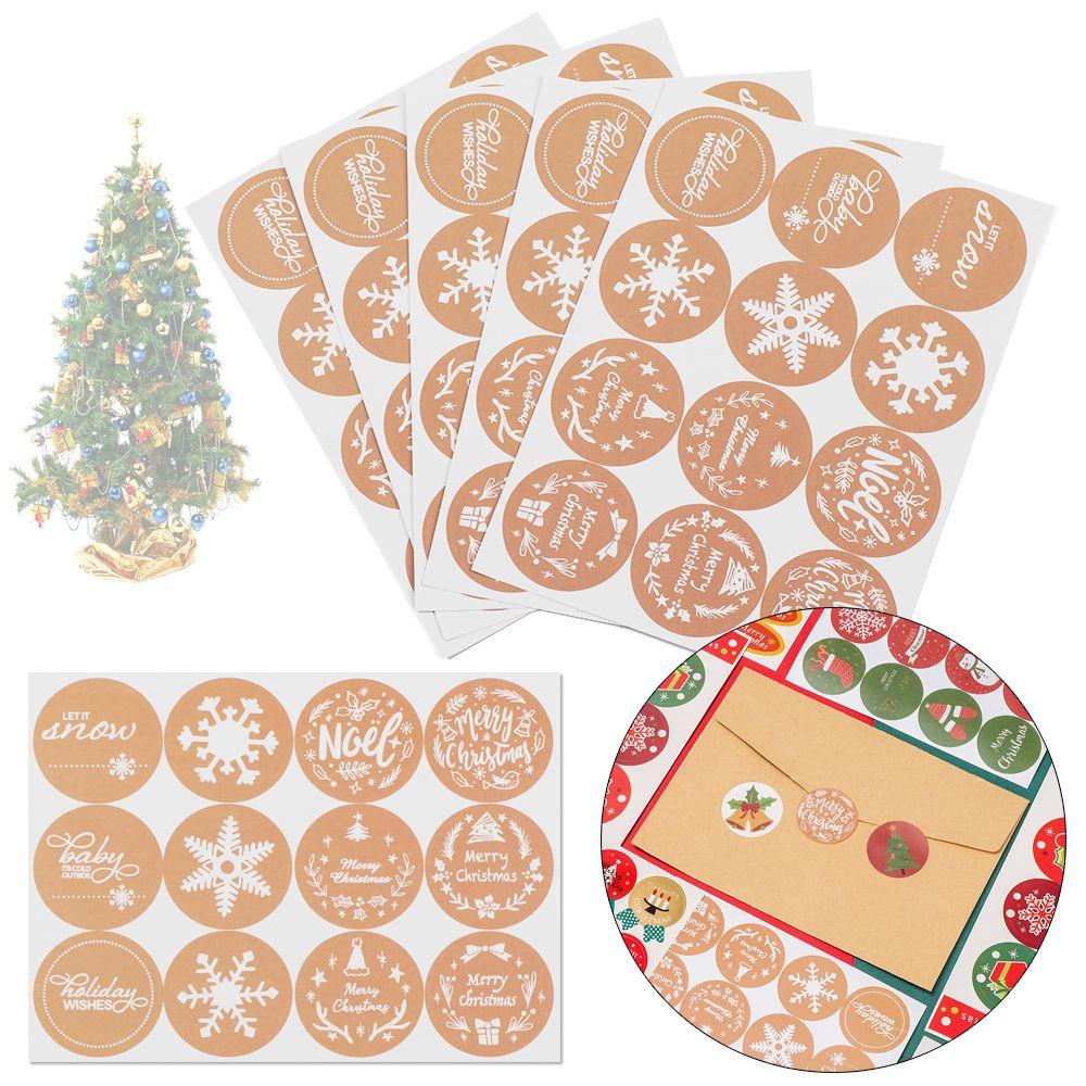 Set 1 5 Tấm Nhãn Dán Giấy Trang Trí Quà Tặng Giáng Sinh