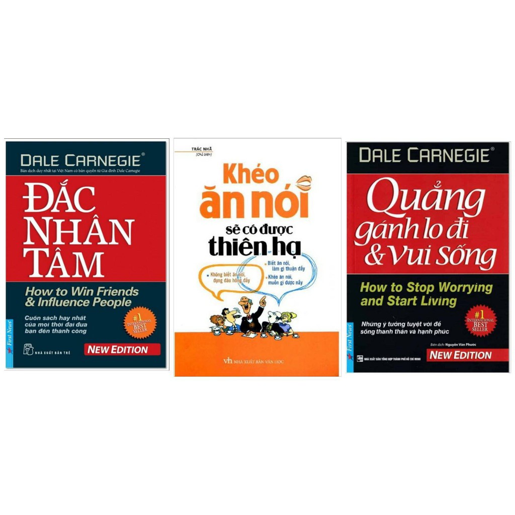 Sách - Nhà giả kim, Đắc nhân tâm,Quẳng gánh lo,Tuổi trẻ đáng giá,Khéo ăn nói,Đọc vị bất kì ai,Cư xử như đàn( lẻ,tuỳ chon