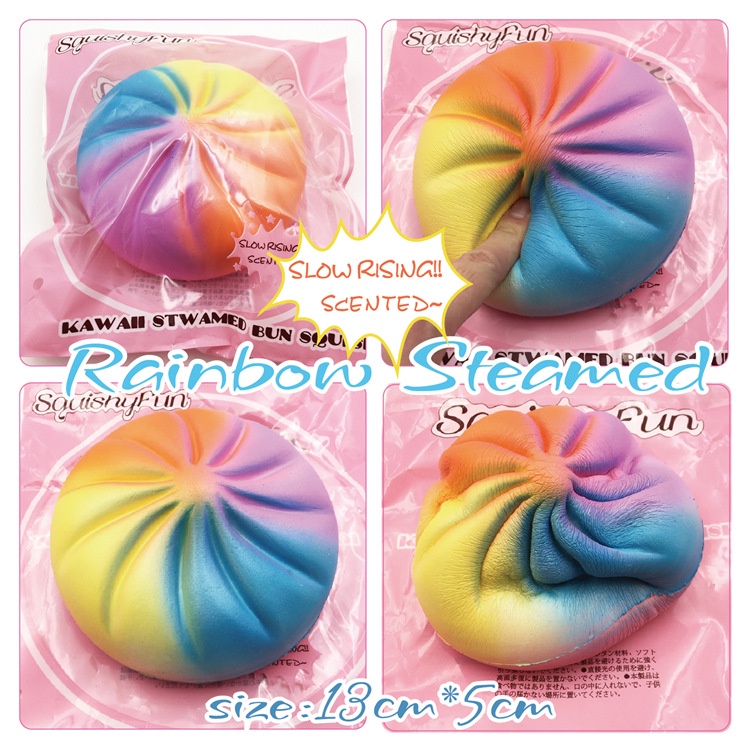 Squishy Lớn JUMBO Hình bánh bao 7 sắc Đồ Chơi Xốp Giảm Stress Hình mềm mịn dễ Thương đàn hồi Cho Bé