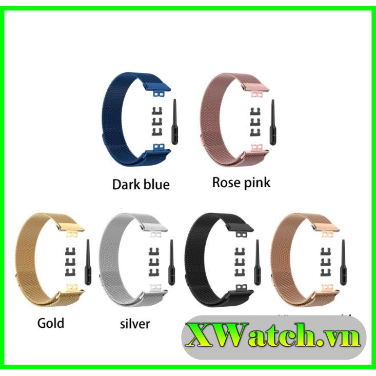 Dây đeo Milanese Loop kim loại thép không gỉ cho Huawei Watch Fit khóa nam châm