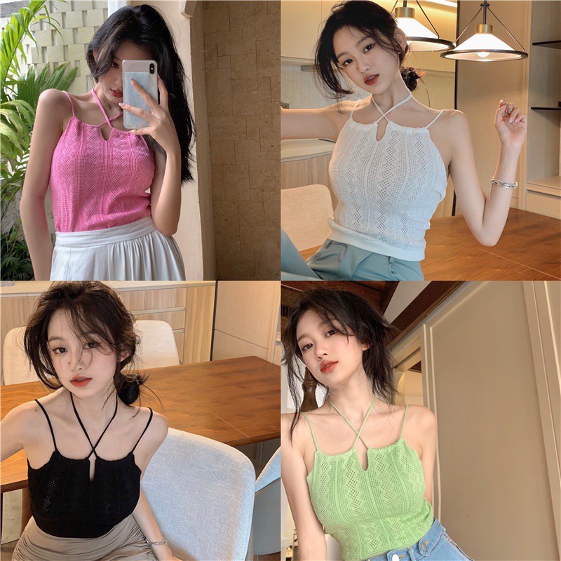 Áo tank top không tay màu trơn thiết kế quyến rũ | BigBuy360 - bigbuy360.vn