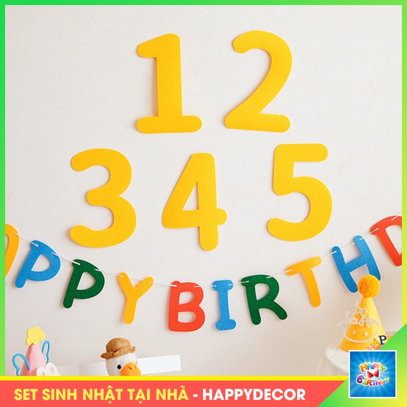 Chữ số dạ màu vàng trang trí sinh nhật chất xốp cao khoảng 24.5cm #trangtrisinhnhat