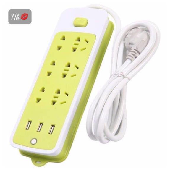 Ổ cắm điện đa năng chống giật với 3 cổng USB 6 ổ cắm điện Bình Nguyên  BN