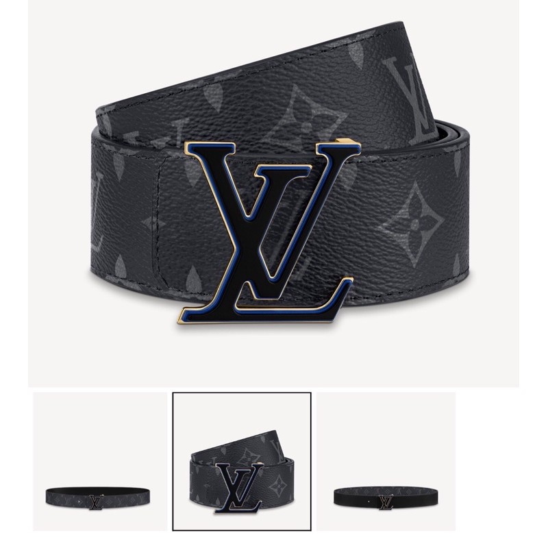 Thắt lưng da nam hai mặt dây to da in logo khoá thép chống phai màu louis vuitton LV