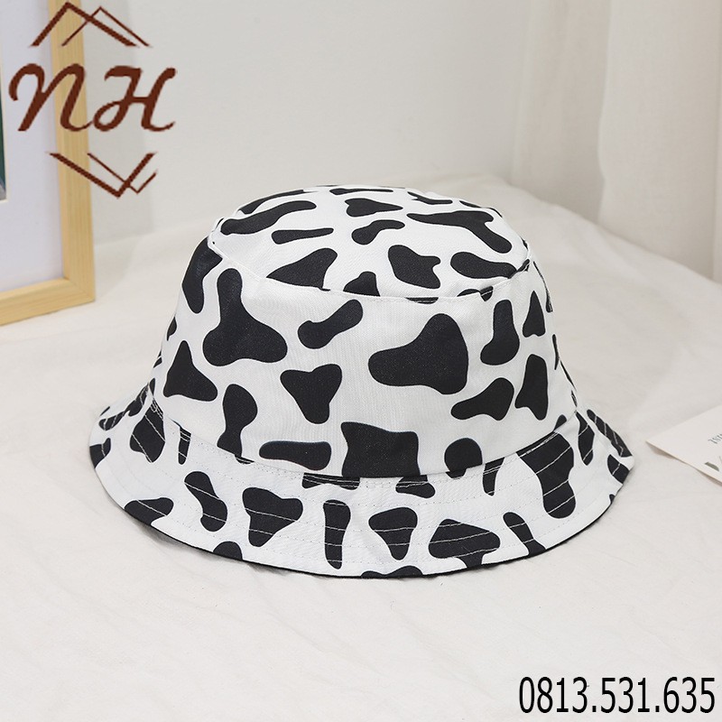Mũ Bucket BÒ SỮA hai mặt ulzzang nam nữ đội ok - ẢNH THẬT - Nón bucket M15