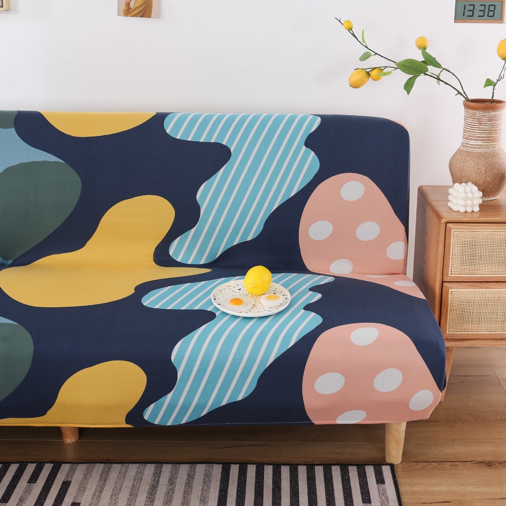 Vỏ Bọc Ghế Sofa Không Tay Vịn Co Giãn Thoáng Khí In Họa Tiết Độc Đáo
