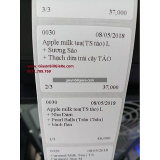 10 Cuộn Tem Dán Lý Trà Sữa 40x30mm 30m