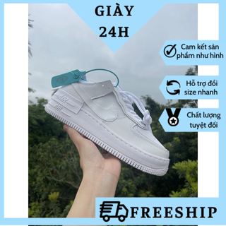 Giày AF1 Shadow Trắng Full, Giày Thể thao trắng