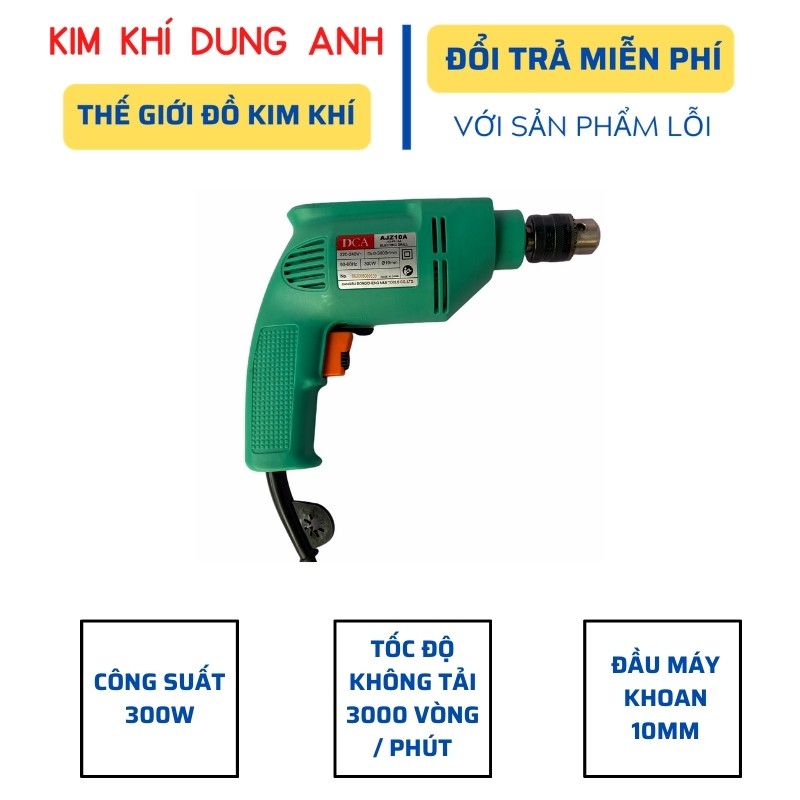 Máy khoan cầm tay DCA - AJZ10A 300W máy khoan điện bảo hành 6 tháng - Kim Khí Dung Anh