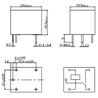 Rơ le 12V10A 5 Chân SRD-12VDC-SL-C hãng song le