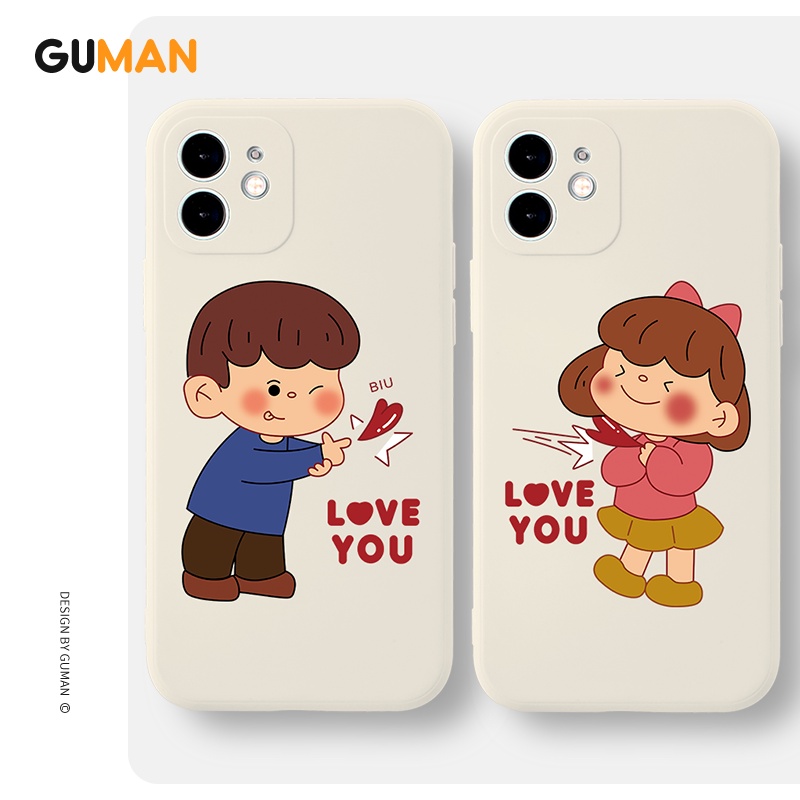 Ốp lưng GUMAN chống sốc cặp đôi dễ thương đẹp cho iPhone 14 13 12 11 Pro Max SE 2020 X XR XS ip 8 7 6 6S Plus kute Y1434