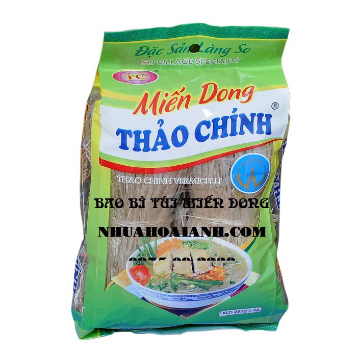 bao bì đựng miến, in túi nilong đựng miến, in túi miến, bao bì túi miến dong