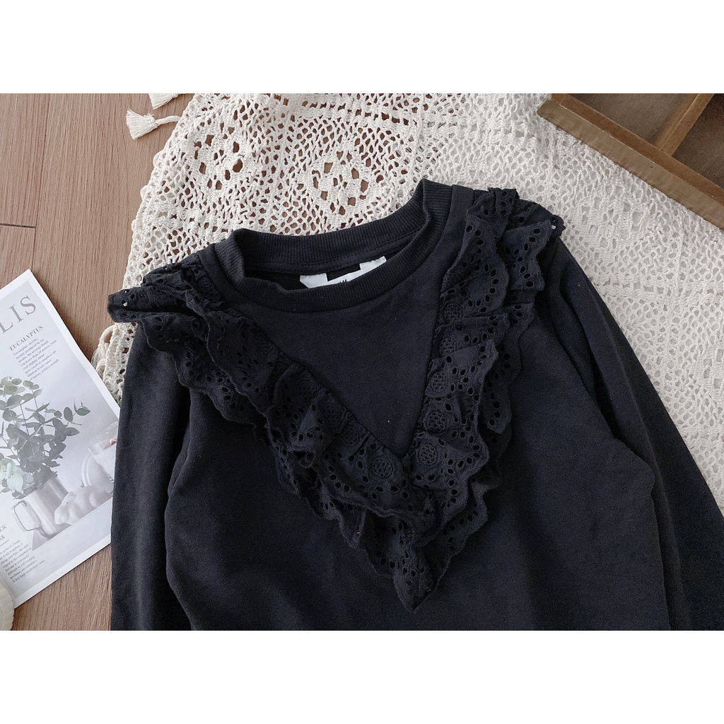 Áo nỉ da cá bé gái Hờ mờ phối bgèo 3 màu A52