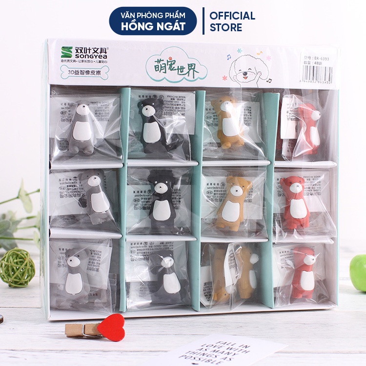 Tẩy bút chì gấu winnie, đồ dùng học tập dễ thương gôm tẩy cute giá rẻ làm quà tặng học sinh văn phòng phẩm T14