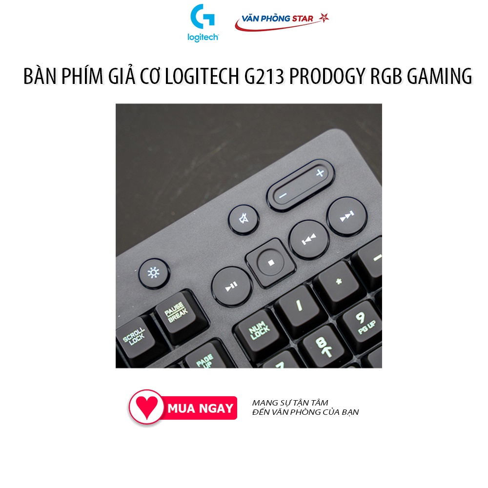 [Free ship] Bàn phím giả cơ LOGITECH G213 PRODOGY RGB GAMING tại Vanphongstar chính hãng chống tràn với đèn LEB RGB