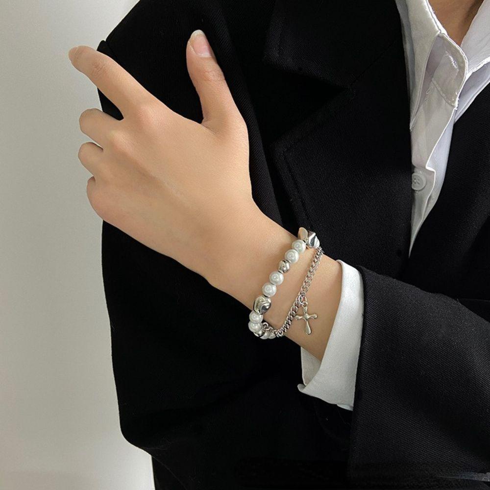 Vòng Tay Hai Lớp Mặt Thánh Giá Thời Trang Cho Nam Nữ