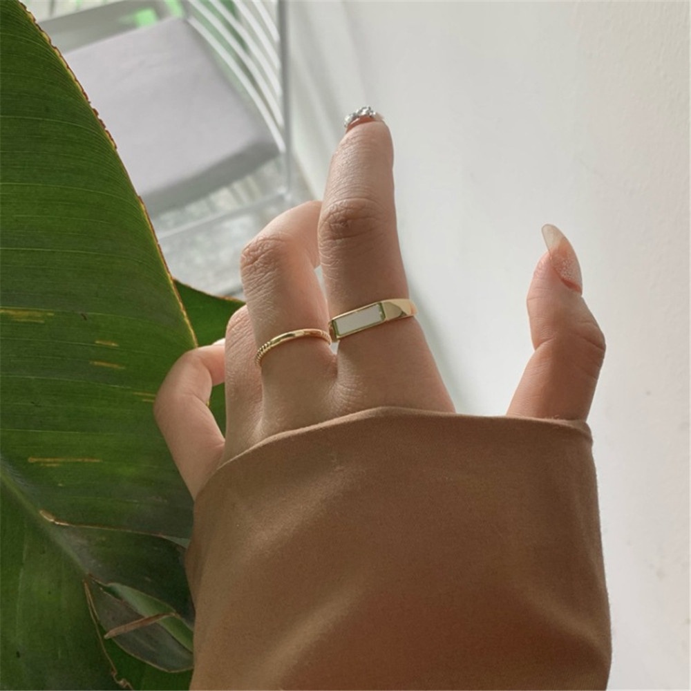 Set 2 Nhẫn Đeo Ngón Tay Phong Cách Retro Thời Trang Cho Nữ