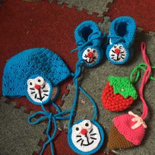 Set mũ giày và túi tỏi handmade