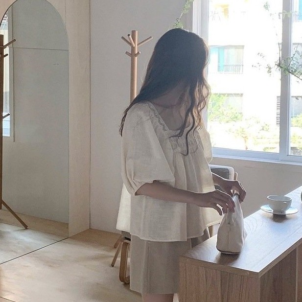 Set Babydoll Đũi Ren Hoa Cổ Vuông Bộ Nữ Quân Sooc Cao Cấp Full Size S M L 1St_Clothing | BigBuy360 - bigbuy360.vn