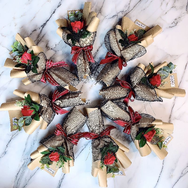 Hoa hồng sáp bó1 bong