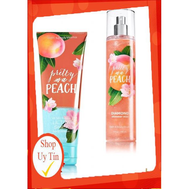 Xịt thơm có nhũ Bath and Body Works - Pretty As A Peach 🍭Hot🍭