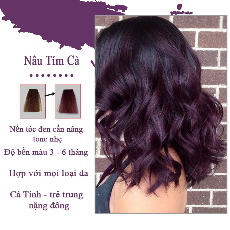 Thuốc Nhuộm Tóc Màu Nâu Tím Cà Hàn Quốc Kenzii Lên Từ Nền Nâu Tự Nhiên ( Tặng Trợ Nhuộm ) | BigBuy360 - bigbuy360.vn