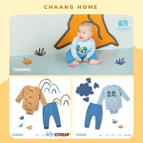 Chaang body chip dài dino cho bé trai, body cotton em bé