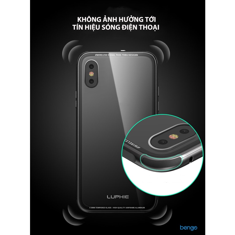 Ốp lưng iP X/Xs Luphie trong suốt viền kim loại màu