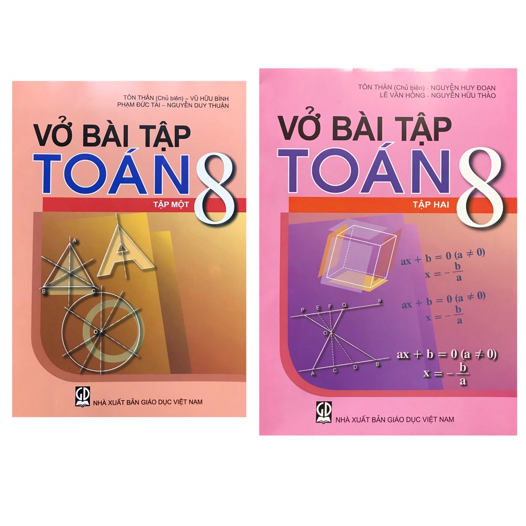 Sách - Combo Vở bài tập toán lớp 8 tập 1 tập 2