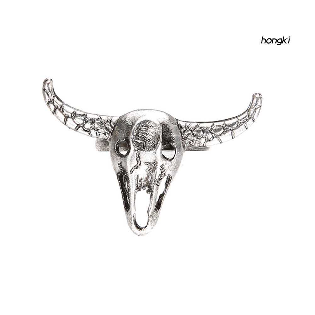 Nhẫn Hở Hình Đầu Lâu Bò Phong Cách Cổ Điển