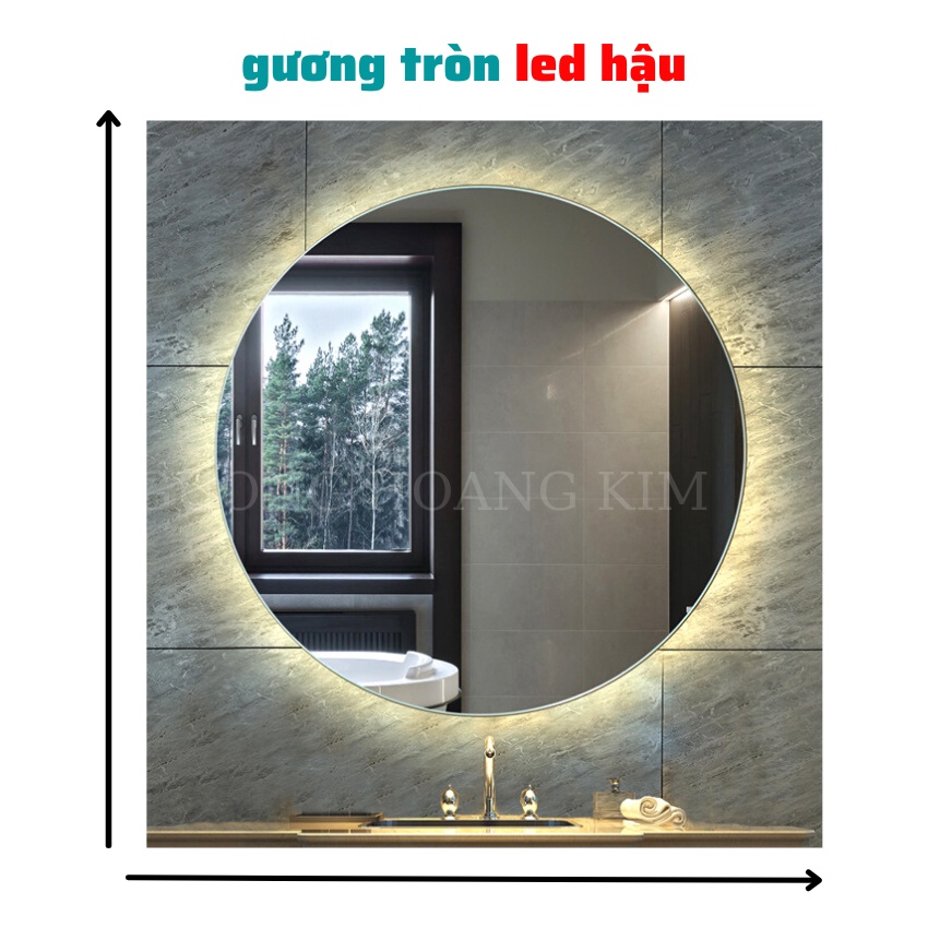 Gương tròn để bàn có đế, gương đèn led cảm ứng treo tường, gương makeup decor cute đủ 3 kích thước guonghoangkim BTT