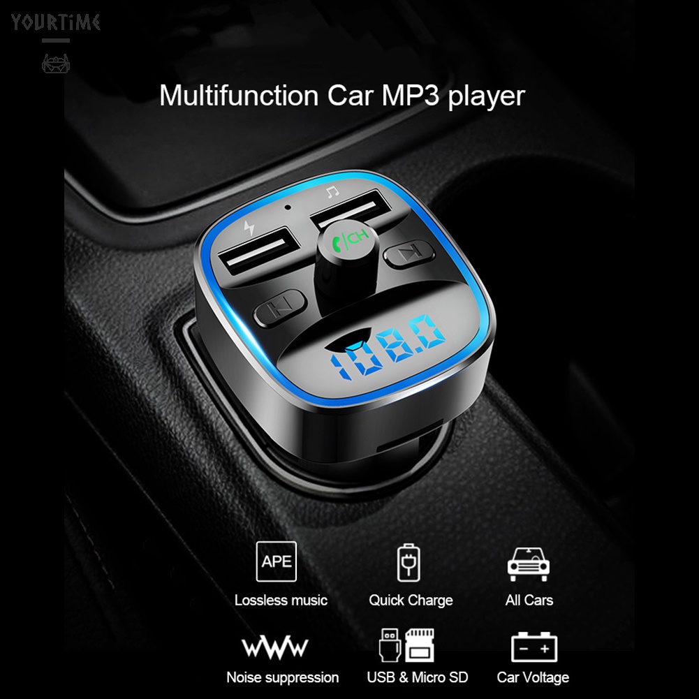 Tẩu sạc nhanh T25 Bluetooth 5.0 FM MP3 cho xe hơi
