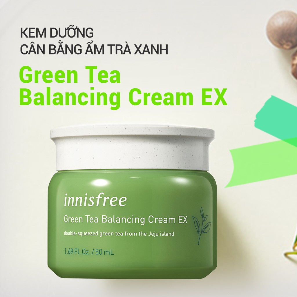 [Mã COSIF05 giảm 10% đơn 400K] Kem dưỡng cân bằng ẩm trà xanh innisfree Green Tea Balancing Cream EX 50ml