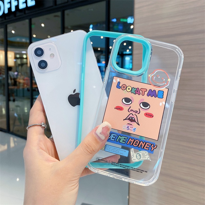 Funny transparent anti-drop mobile phone case Anti-drop soft case 12 12Pro 12ProMax 11Pro 11ProMax 7 8 7Plus 8Plus X XS XR XSmax