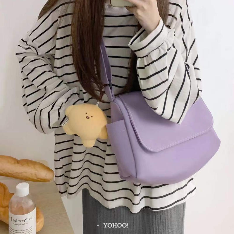 Túi Đeo Chéo Vai Bằng Vải Canvas Phong Cách Hàn Quốc Đơn Giản Mới Cho Nữ