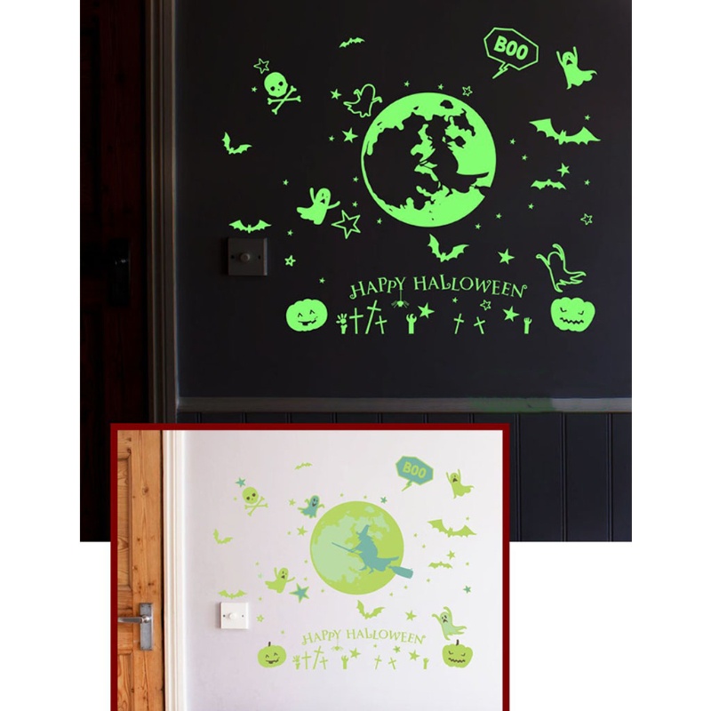 Miếng Dán Trang Trí Cửa Sổ Họa Tiết Đầu Lâu Dạ Quang Độc Đáo