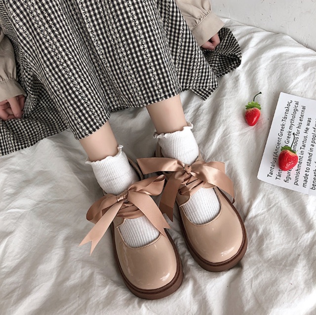 🌿Giày Lolita thắt dây nơ Retro 🌿 | BigBuy360 - bigbuy360.vn