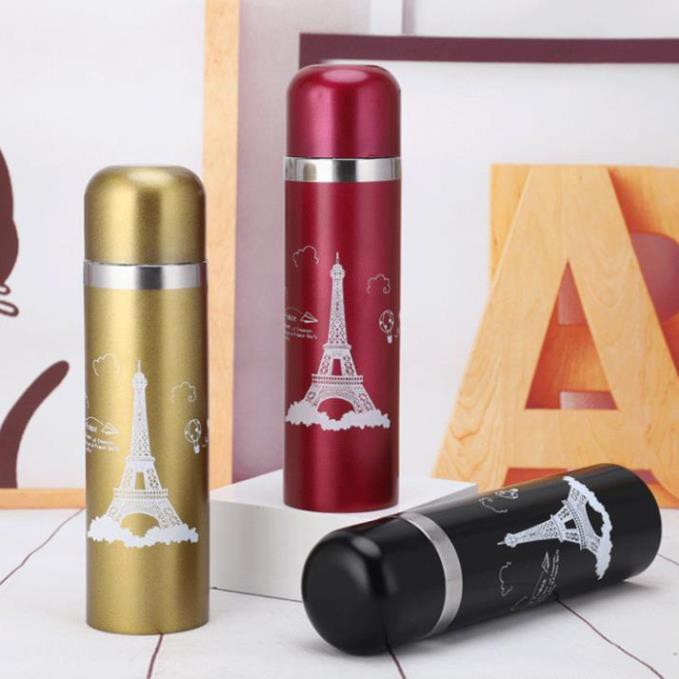 Bình Giữ Nhiệt 500ml Hình Tháp Eiffel Thiết Kế Đơn Giản Tinh Tế