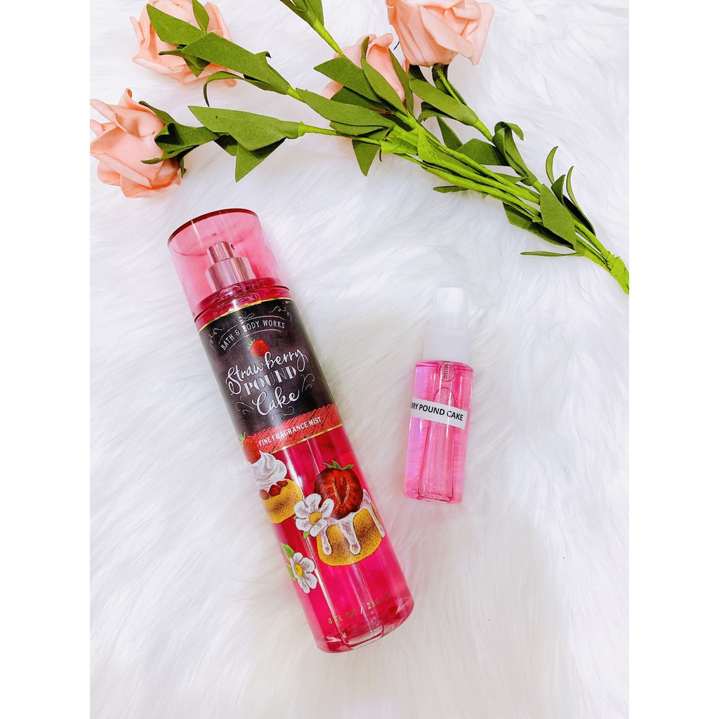 (33ML)XỊT THƠM STRAWBERRY POUND CAKE BATH AND BODYWORKS