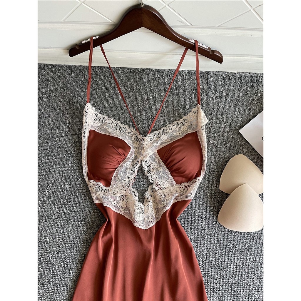 Váy ngủ lụa dây chéo sexy phía sau | BigBuy360 - bigbuy360.vn
