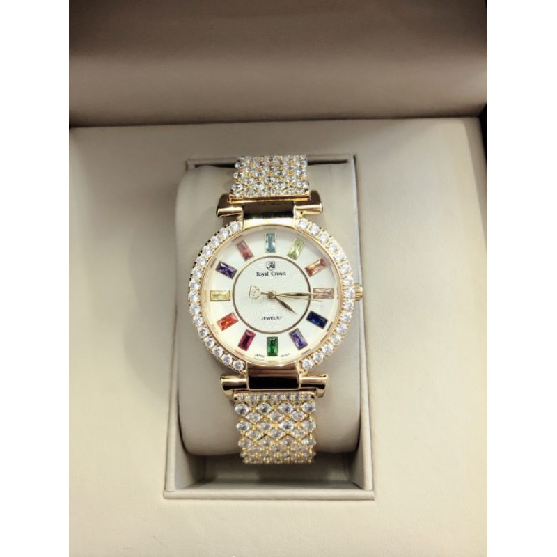 Đồng Hồ Royal Crown Nữ 4604  Đá Vàng  Fullbox