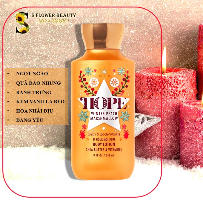 🍸 Bst Advent | Sữa Dưỡng Thể Lưu Hương Mịn Da Bath & Body Works Body Lotion - HOPE | PEACE | LOVE | JOY