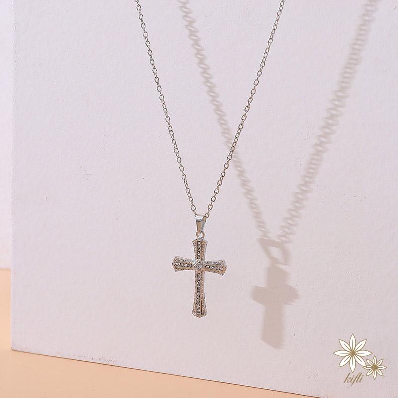 Vòng cổ Mặt Hình Thánh Giá Đính Đá Zircon Thời Trang Cho Nam Và Nữ