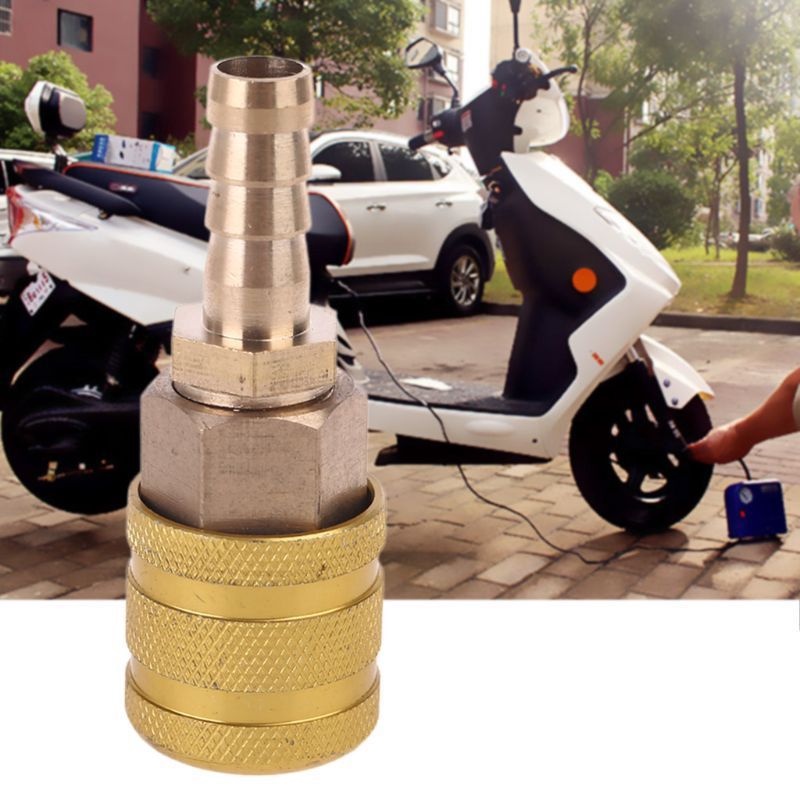 Đầu Nối Khí 1 / 4 NPT Bằng Đồng Thau Đặc 8mm Thông Dụng Cho Xe Đạp / Xe Máy