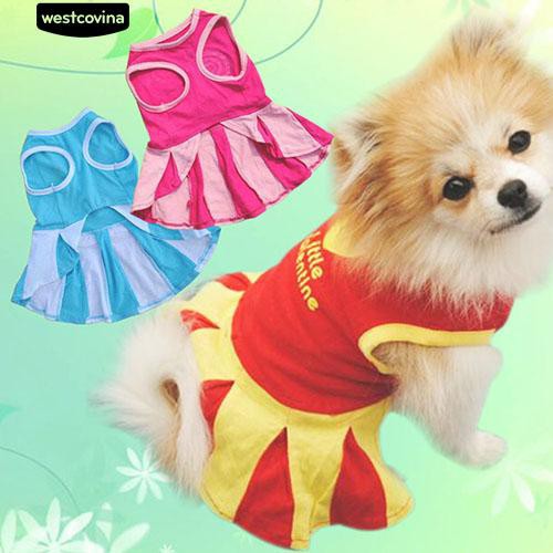 Đầm thun cotton họa tiết sọc màu đáng yêu cho chó cưng