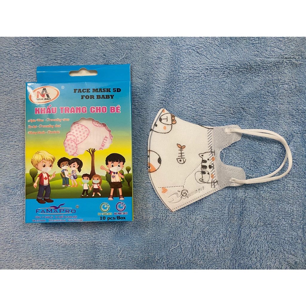 Khẩu trang cho bé,Khẩu trang baby cho bé thương hiệu famapro,quay đeo mềm, Hàng chất lượng tương đương farmacity.Famapro